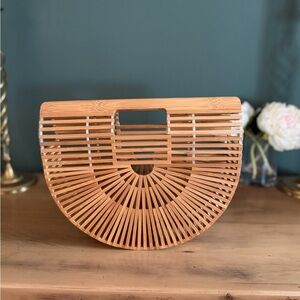 Bamboo Half-Moon Clutch | Boho Summer Purse | Structured Ark